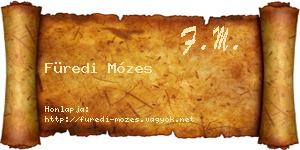 Füredi Mózes névjegykártya